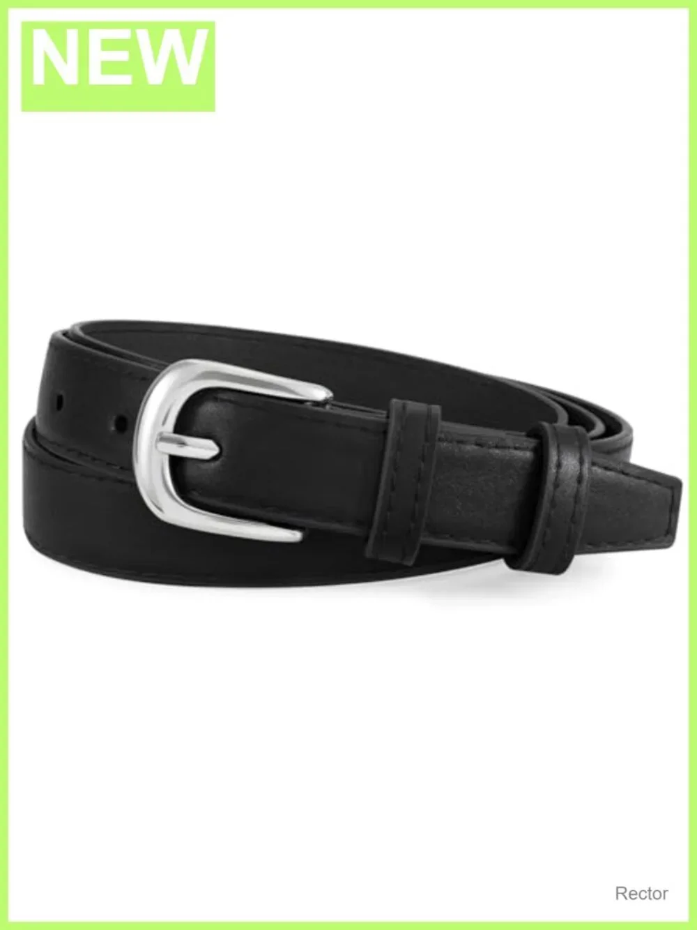 Casual Leather Thin Belt for Women Fashion Waist Dress Belt Jeans Pants Silver